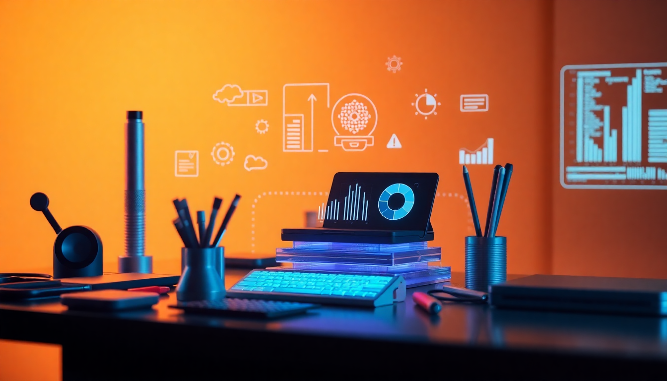 Professional illustration showing Tech tools stack